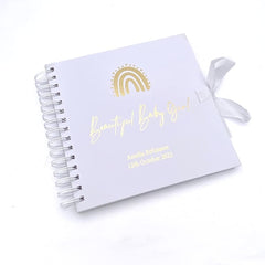 Personalised Baby Girl Rainbow Guest Book, Photo Album or Scrapbook