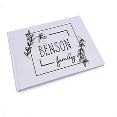 Personalised Family Name Leaf Design Guest Book