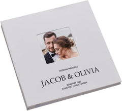 Personalised Bold Script Large Linen Wedding Photo Album