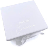 ukgiftstoreonline White Communion Keepsake Memory Box Gift With Silver Debossed Print
