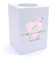 Personalised Baby Shower Heart Design Tea Light Holder