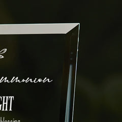 First Holy Communion Sentiment Personalised Glass Plaque Gift Leaf Design