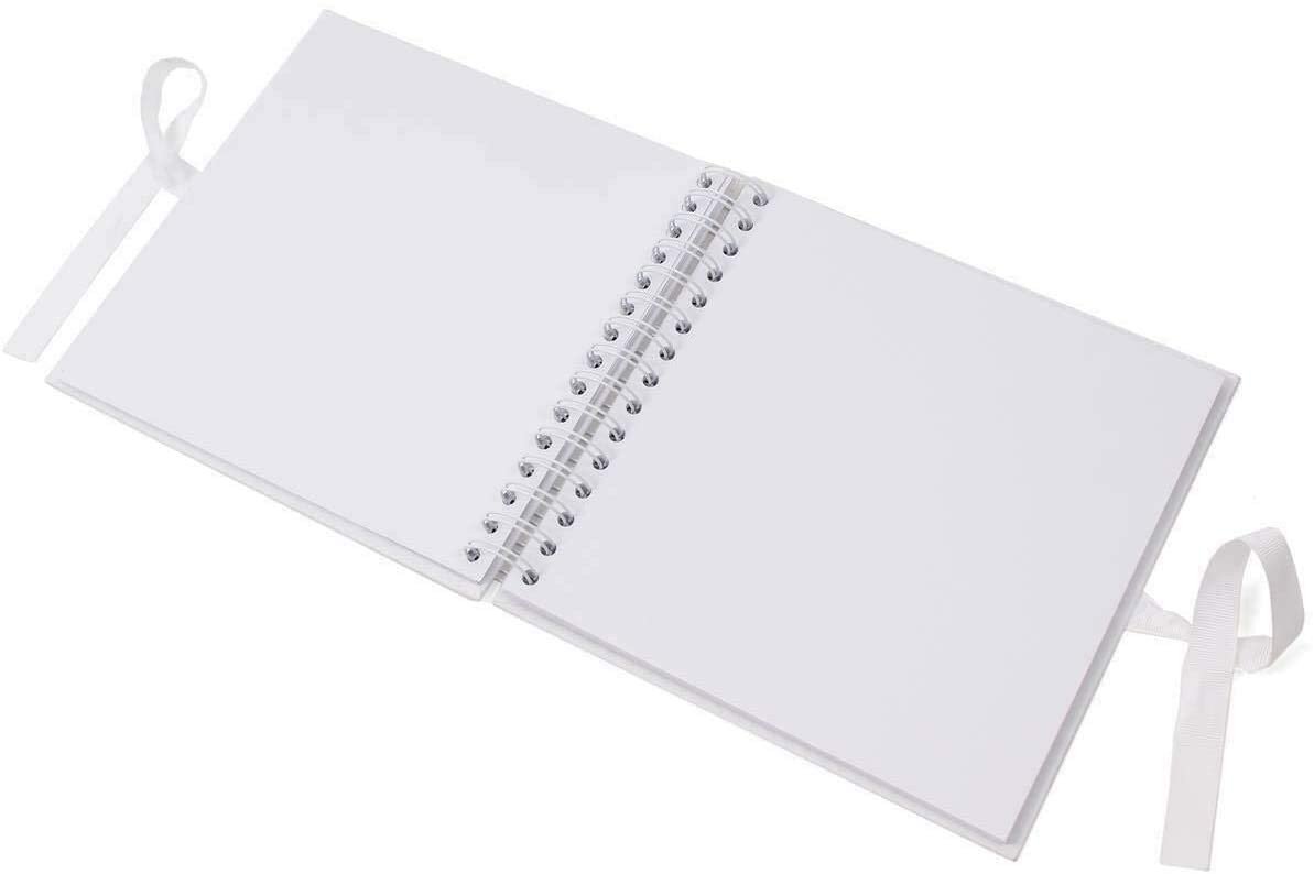 Memorial Remembrance White Scrapbook Guest Book Photo Album Gold Script Scrapbook Guest Book ukgiftstoreonline