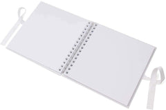 Memorial Remembrance White Scrapbook Guest Book Photo Album Gold Script