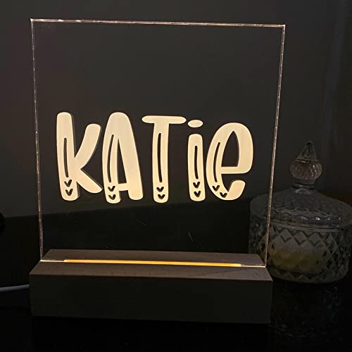 Personalised Any Name Heart Style LED Lamp Gift Personalised Lights ukgiftstoreonline