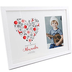 Personalised Merry Christmas Heart Design Photo Frame