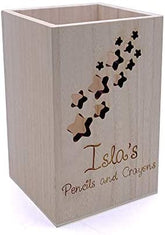 Star Themed Pencil Holder Personalised Wooden Pencil Pot Gifts For Kids Personalised Holder Gifts ukgiftstoreonline