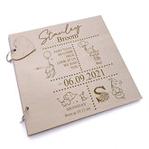 Personalised Baby Birth Scrap Book Album Record Book Elephant Design
