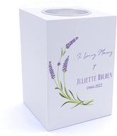 Personalised Wedding Tea Light With Green Leaf and Twigs Design