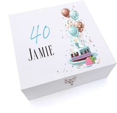 ukgiftstoreonline Personalised 40th Birthday Gifts For Him Keepsake Large Wooden Box