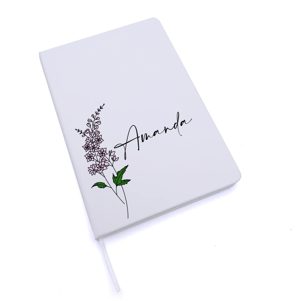 Personalised Birth Flower Birthday notebook Gift Personalised Notebook ukgiftstoreonline