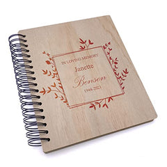 Personalised In Loving Memory Remembrance Photo Album Gift Leaf Design personalised photo album ukgiftstoreonline