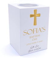 Personalised Baptism Day Tea Light Holder Gift