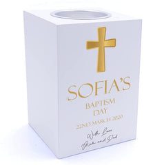 Personalised Baptism Day Tea Light Holder Gift Tea Light Holder ukgiftstoreonline