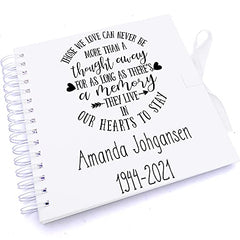 Personalised Those we love memorial remembrance Scrapbook Photo Album