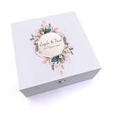 ukgiftstoreonline Personalised Wedding Wreath Design Keepsake Wooden Box