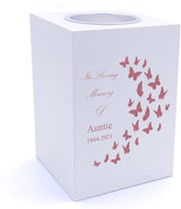 Personalised Auntie In Loving Memory Butterflies Tea Light Holder