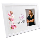 Personalised 40th Birthday Gifts for her Photo Frame
