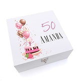 ukgiftstoreonline Personalised 50th Birthday For Her Keepsake Wooden Box