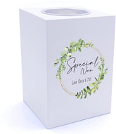 Personalised Special Nan Wreath Design Gift Tea Light Holder