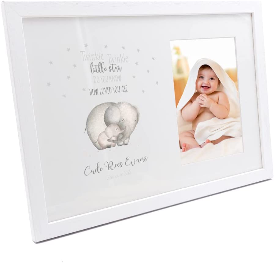 Personalised Cute Baby Twinkle Twinkle Little Star Elephant Photo Frame Baby Photo Frame ukgiftstoreonline