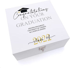 Personalised Class of Year Graduation Gift Keepsake Large Wooden Box