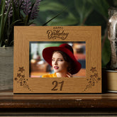 Happy 21st Birthday Wooden Photo Frame Gift