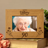 Happy 90th Birthday Wooden Photo Frame Gift - ukgiftstoreonline