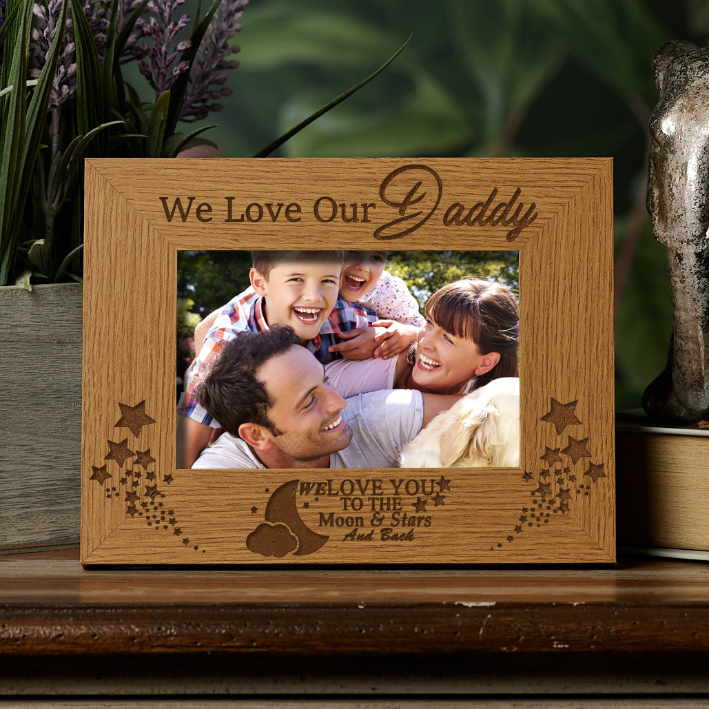 We Love Our Daddy Wooden Engraved Photo Frame Gift Daddy Photo Frame ukgiftstoreonline
