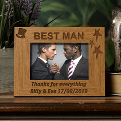 Personalised Best Man Gift Wooden Photo Frame