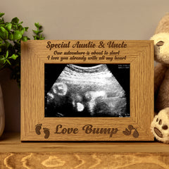 New Baby Pregnancy Scan Wooden Photo Frame Auntie and Uncle Gift - ukgiftstoreonline