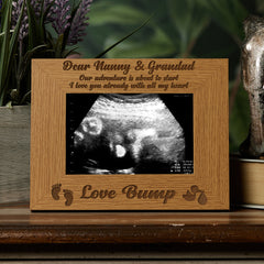 New Baby Pregnancy Scan Engraved Wooden Photo Frame Nanny & Grandad Gift Grandparents Photo Frame ukgiftstoreonline