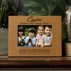 Personalised Cousins Wooden Photo Frame Gift