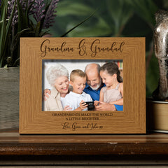 Personalised Grandma and Grandad Wooden Photo Frame Gift