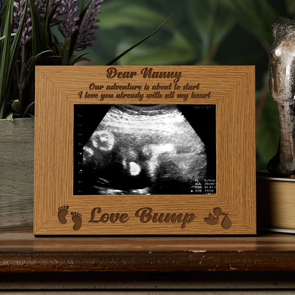 New Baby Pregnancy Scan Engraved Wooden Photo Frame Nanny Gift Baby Photo Frame ukgiftstoreonline