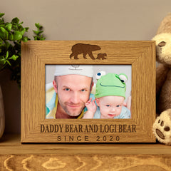 Daddy Bear Oak Wood Finish Photo Frame Gift - ukgiftstoreonline