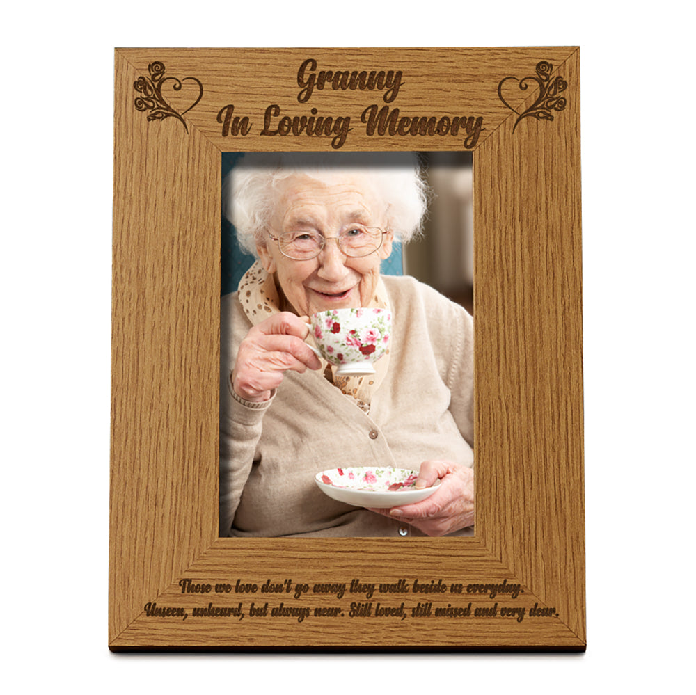 ukgiftstoreonline Granny In Loving Memory Remembrance Portrait Wooden Photo Frame Gift Loving Memory Remembrance ukgiftstoreonline