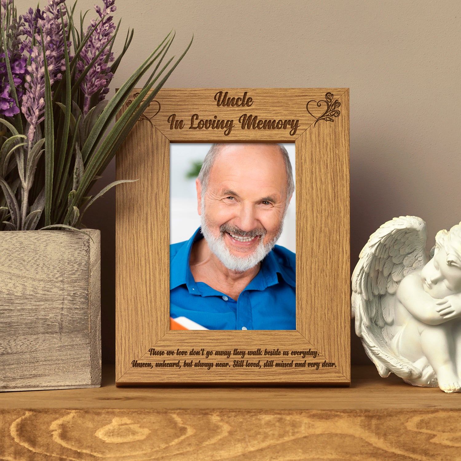 Uncle In Loving Memory Remembrance Portrait Wooden Photo Frame Gift - ukgiftstoreonline