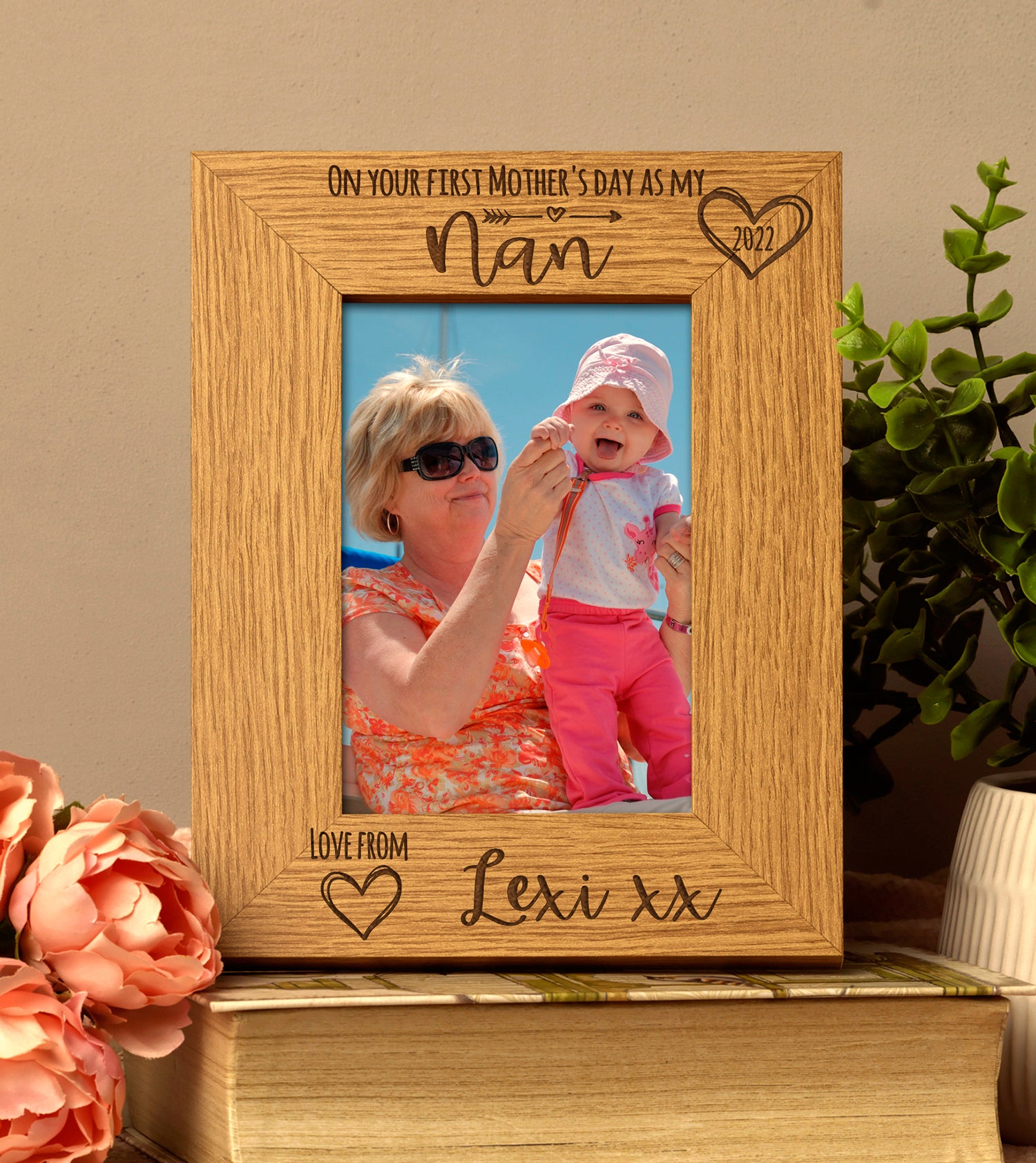 Personalised First Mothers Day as a Nan Photo Frame Portrait - ukgiftstoreonline
