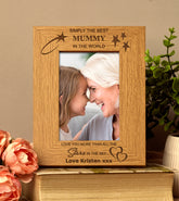 Personalised Best Mummy Portrait Wooden Photo Frame Gift - ukgiftstoreonline