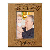 Personalised First Fathers Day as a Grandad Photo Frame Portrait