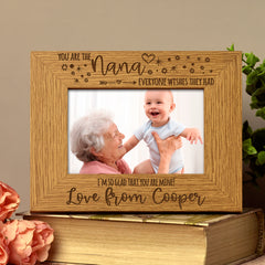 Personalised You Are The Nana Photo Frame Landscape Oak Wood Finish - ukgiftstoreonline