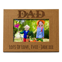 Personalised Dad I Love You Wooden Photo Frame Gift