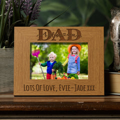Personalised Dad I Love You Wooden Photo Frame Gift
