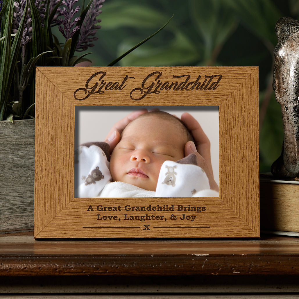 Great Grandchild Wooden Photo Frame Gift Grandchildren Photo Frame ukgiftstoreonline 4 x 6 inch