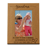 Personalised Grandma Love Heart Engraved Photo Frame Gift