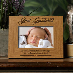 Great Grandchild Wooden Photo Frame Gift Grandchildren Photo Frame ukgiftstoreonline 4 x 6 inch
