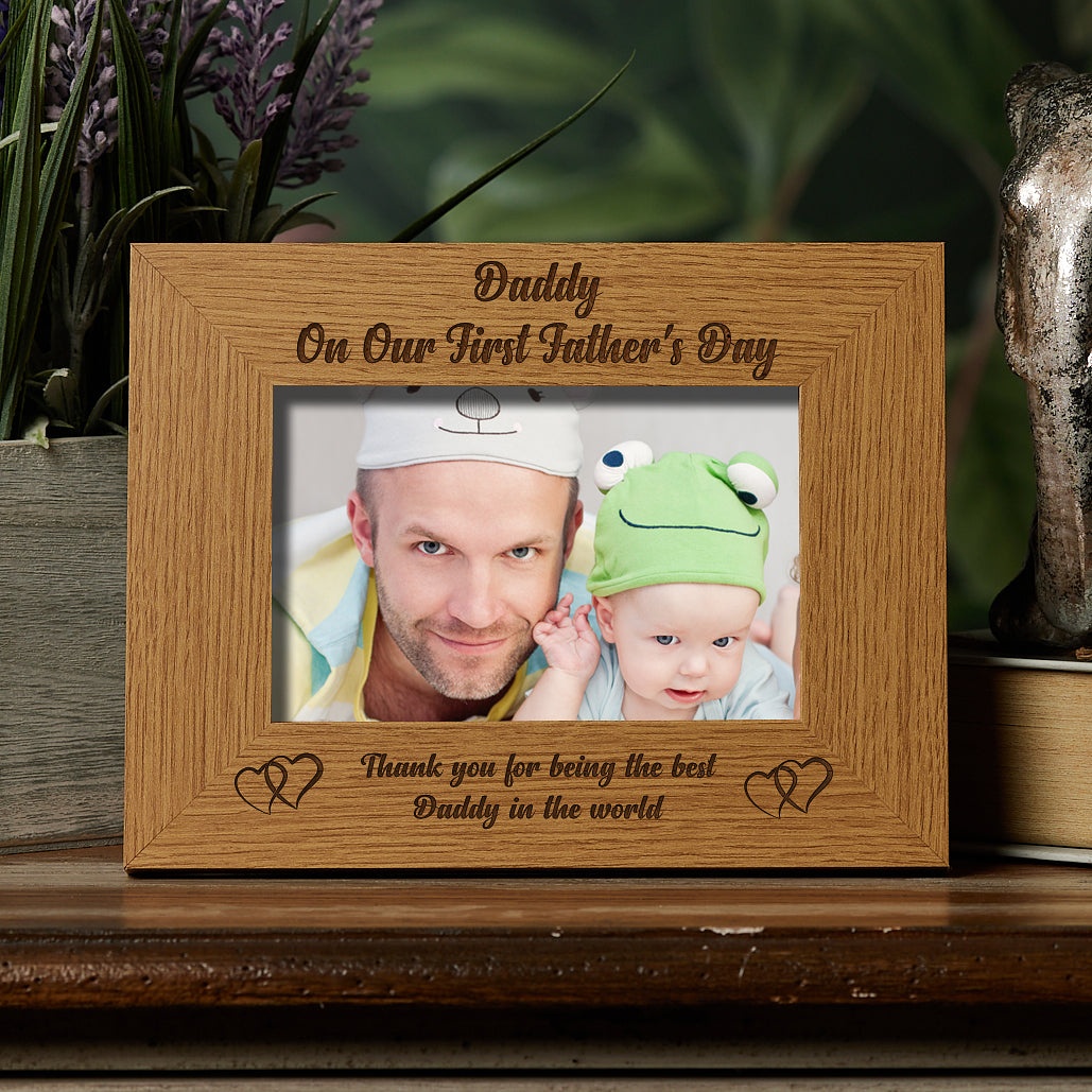 First Father's Day Daddy Photo Frame Gift Daddy Photo Frame ukgiftstoreonline 4 x 6 inch