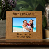 ukgiftstoreonline Personalised Photo Frame Any Engraving Elegant Style Gift Oak Wood Finish