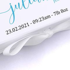 ukgiftstoreonline Personalised Baby Boy Gift Keepsake Memory Box Sitting Rabbit